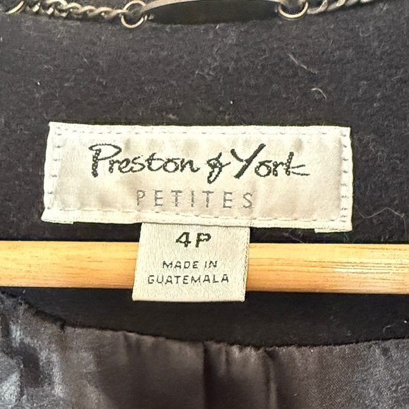 Preston & York Elegant Black Wood Pea Coat - Picture 2 of 7